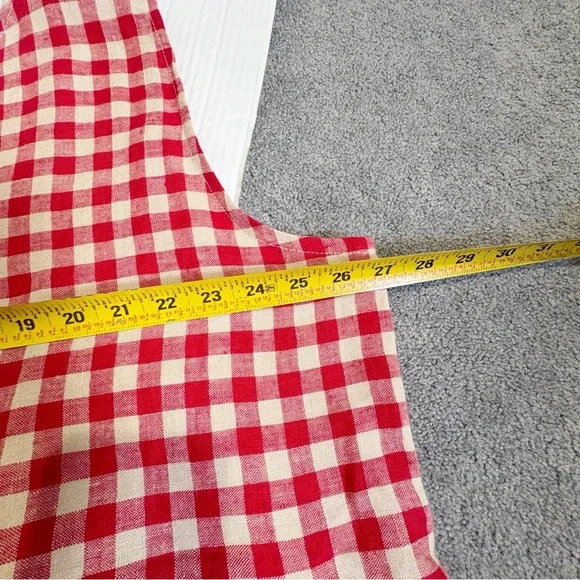 Faith Rowan Leeves Luna Sleeveless Dress Red Gingham Linen Size XXL Pockets NWT - Picture 14 of 16